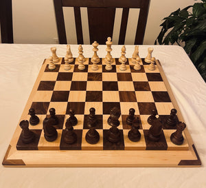 Échiquier authentique jeu d'échecs prêt à jouer avec pions inclus. Livraison gratuite